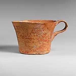 Terracotta straight-sided cup by Unknown Artist