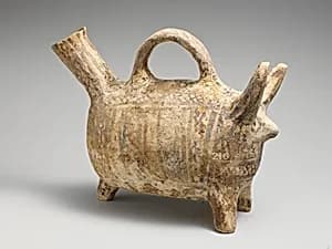 Terracotta zoomorphic askos (vessel) by Unknown Artist