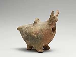 Terracotta zoomorphic askos (vessel) by Unknown Artist