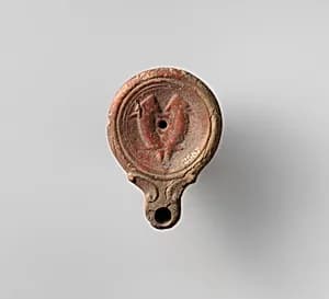 Terrocotta oil lamp by Unknown Artist