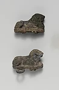 Two silver clasps with lions by Unknown Artist