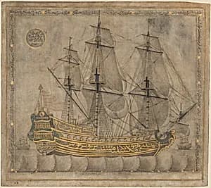 Calligraphic Galleon by 'Abd al-Qadir Hisari