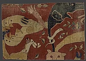 Fragment of an Animal Carpet by Unknown Artist