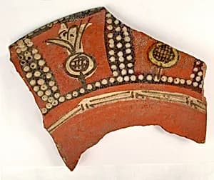 Fragment of Plate with Radish-like Motif by Unknown Artist