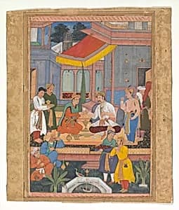 Interior of a Courtyard with Figures by Unknown Artist