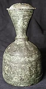 Metal Bottle with Faceted Design by Unknown Artist