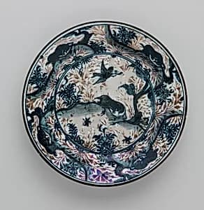 Plate Depicting Birds and Animals by Unknown Artist