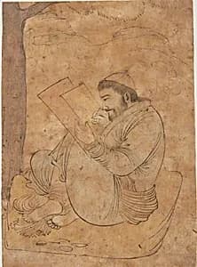 Seated Man Painting or Writing by Unknown Artist