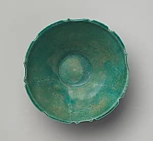 Turquoise Bowl with Carved Rim by Unknown Artist