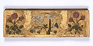 Two Panels with Flower Designs by Unknown Artist
