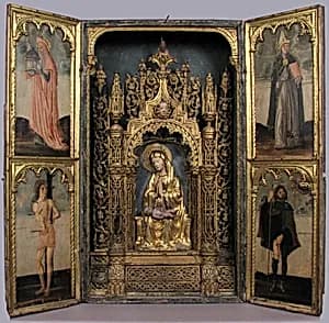 Altar Shrine with Four Saints by Italian (Venetian) Painter