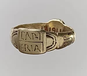 Gold Finger Ring with Inscription by Unknown Artist