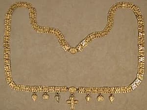 Gold Necklace with Cross by Unknown Artist