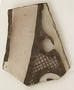 Grisaille Fragment with Plant Motif by Unknown Artist