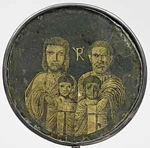 Medallion with Family Portrait by Unknown Artist