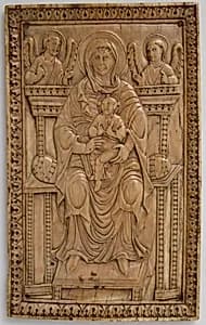Plaque with Enthroned Virgin and Child by Unknown Artist