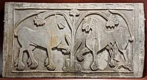 Relief Panel with Lion Family by Unknown Artist