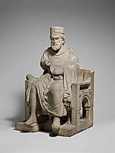 Sculpture of an Enthroned King by Unknown Artist