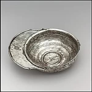 Silver Drinking Bowl with Handle by Unknown Artist