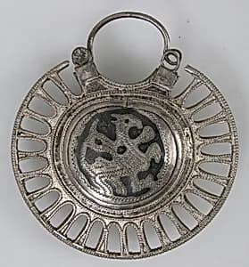Temple Pendant with Filigree Border by Unknown Artist