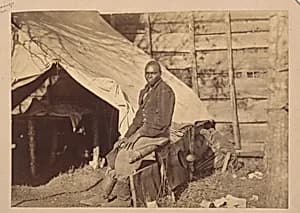 [Black Soldier in Camp] by Alexander Gardner