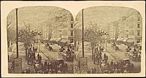 [Broadway with horse-drawn carriages] by Edward Anthony