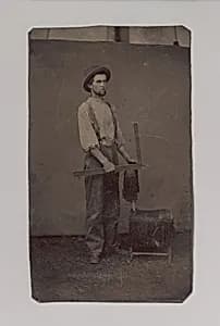 [Carpenter with Square] by Unknown