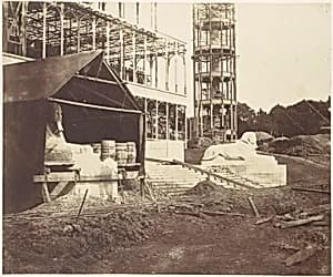 [Carving a Sphinx] by Philip Henry Delamotte