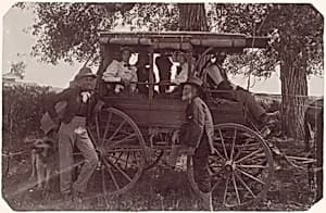 [Group with Horse-Drawn Carriage] by Christian Barthelmess