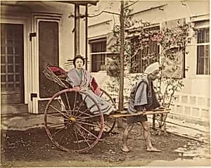 [Japanese Woman in Carriage] by Suzuki Shin'ichi