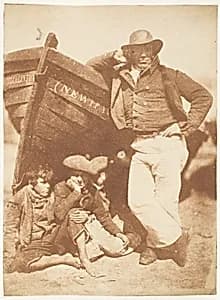 Newhaven Fisherman with Two Boys by David Octavius Hill|Robert Adamson|Hill and Adamson