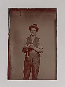 [Painter Holding Palette and Brushes] by Unknown