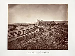 Santa Barbara and Mission Church by Carleton E. Watkins