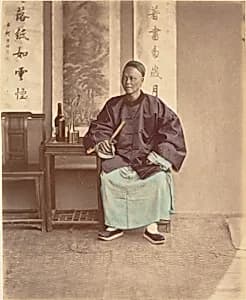 [Seated Chinese Woman with Fan] by Raimund von Stillfried