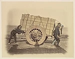"Shariki," or Cart-Pushing Coolies by Felice Beato