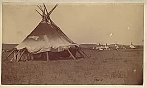 [Teepee in Native American Camp] by Unknown