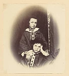 [Vignetted portrait of two children] by Alfred Capel Cure