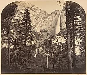 Yosemite Fall. Down the Valley. 2637 Ft. by Carleton E. Watkins