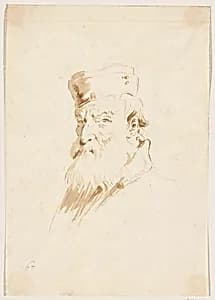 Bearded Man Wearing a Cap by Giovanni Battista Tiepolo