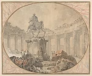 Equestrian Statue of Marcus Aurelius by Hubert Robert