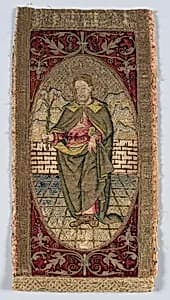 Orphrey section made into cushion by Unknown Artist