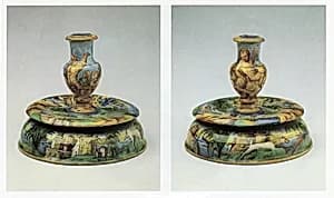 Pair of candlesticks (candelieri) by workshop of Guido Durantino