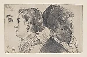 Studies of a Young Woman by Adolph Menzel