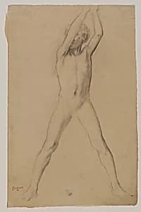Youth with Arms Upraised by Edgar Degas