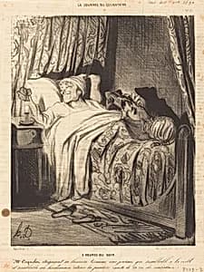 9 heures du soir by Honoré Daumier