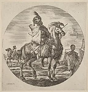 A Black Horseman by Stefano Della Bella