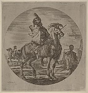 A Black Horseman by Stefano Della Bella