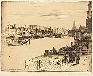 A Canal: Amsterdam by David Young Cameron