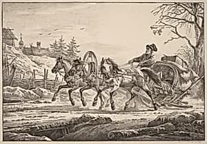 A Hired Coachman in Winter by Aleksandr Osipovich Orlovskii