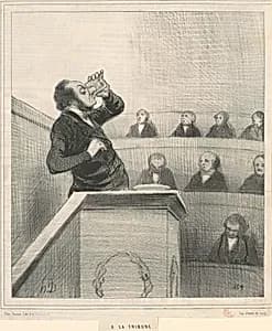A la tribune by Honoré Daumier